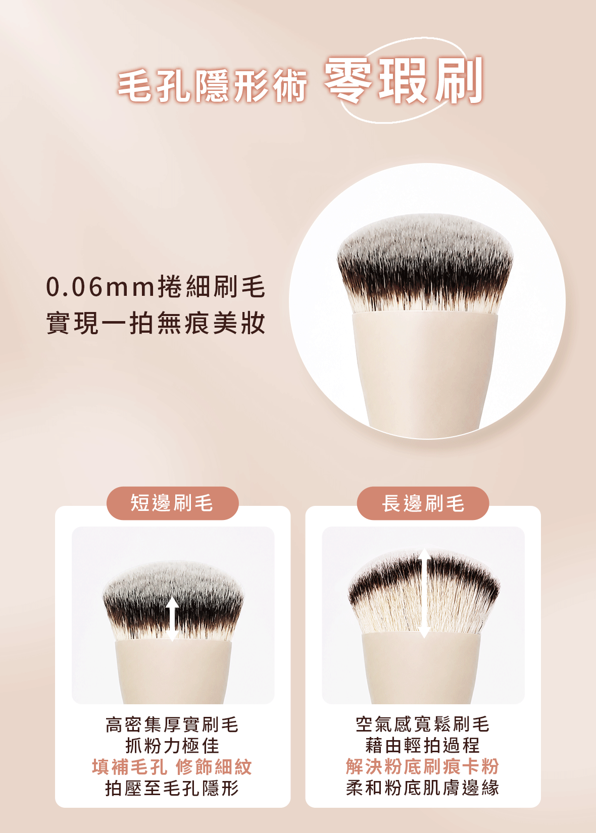 遮瑕,素顏妝,LSY林三益 毛孔隱形粉底刷,使用圖